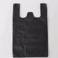 Good quality t shirt plastic bin liner black garbage bag